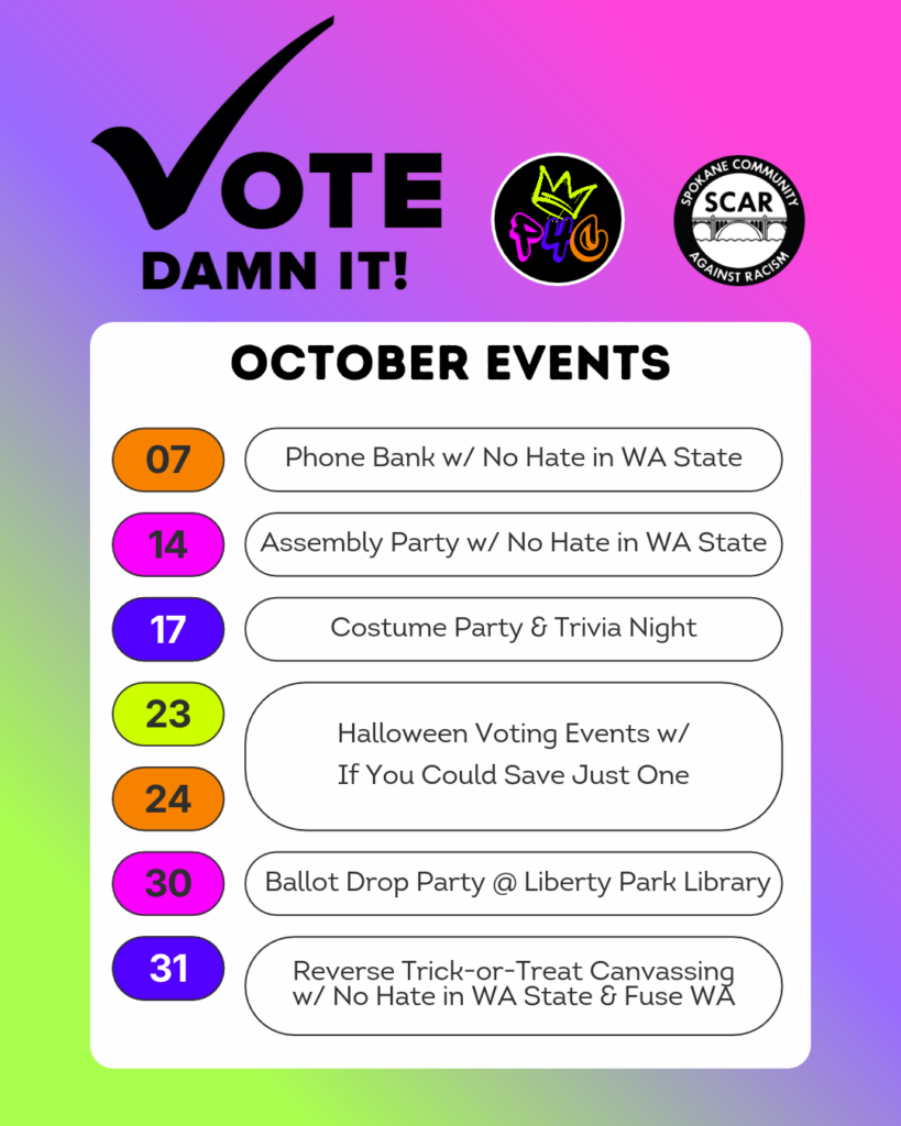 Vote Damn It! October 2026 Events Calendar